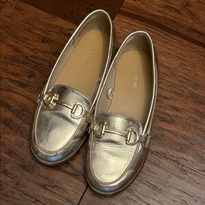 J. Crew kids crewcuts Gold Loafers